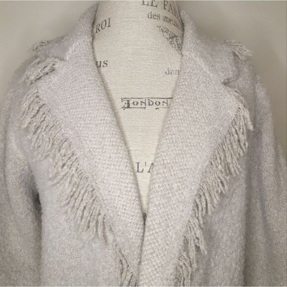 fringe knit blanket cardigan coat - Picture 6 of 11